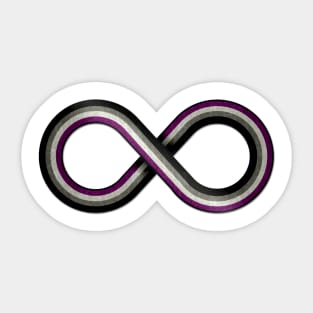 Large Infinity Vector Symbol Striped with Asexual Pride Flag Sticker